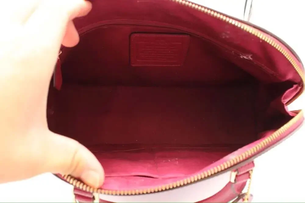 Coach Sierra Satchel Crossgrain Fuchsia Pink Leather Handbag